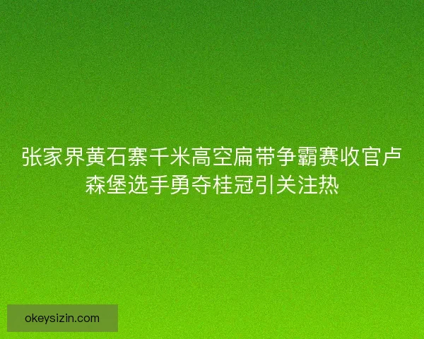 张家界黄石寨千米高空扁带争霸赛收官卢森堡选手勇夺桂冠引关注热 张家界黄石寨千米高空扁带争霸赛收官卢森堡选手勇夺桂冠引关注热